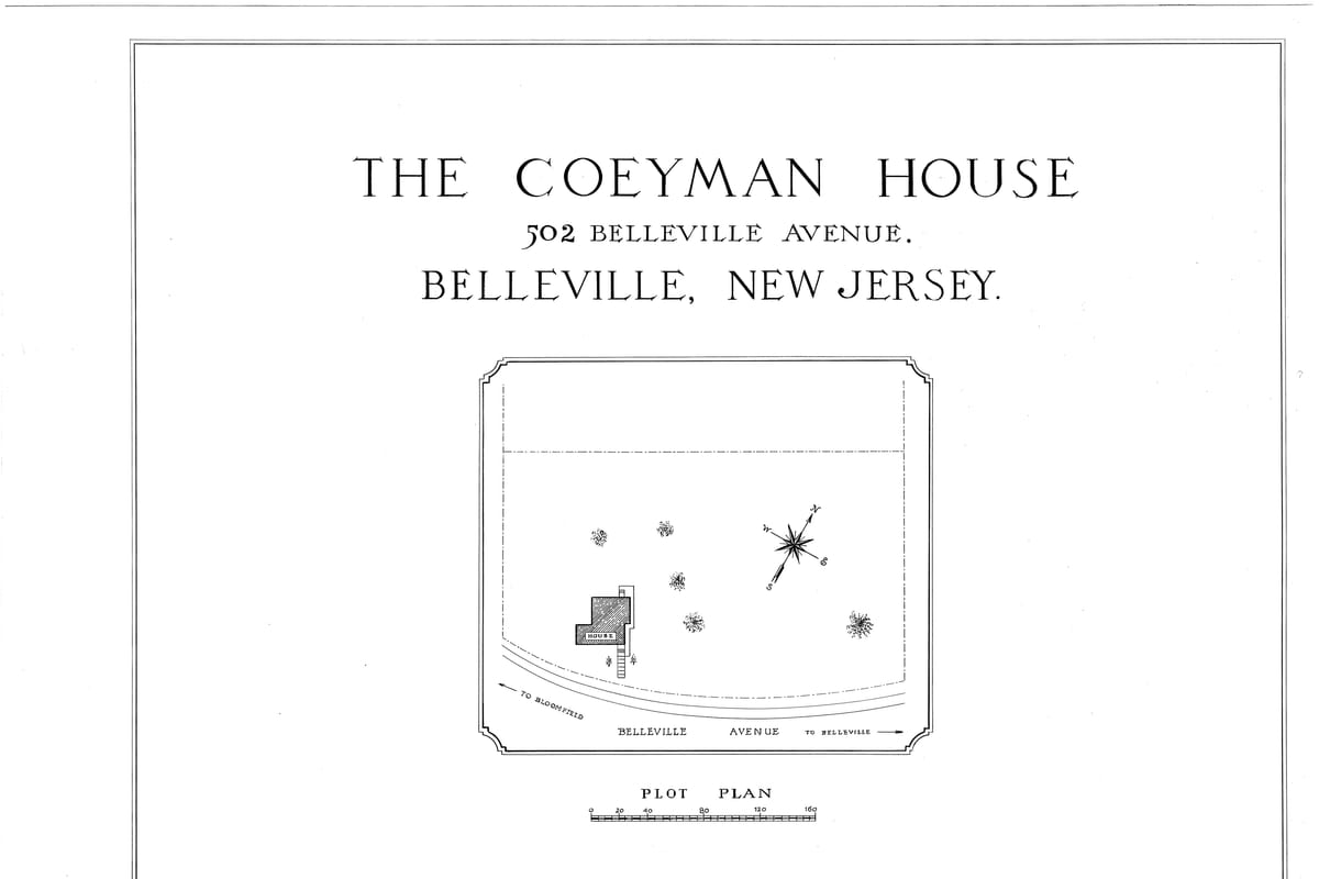Belleville, NJ — Coeyman House, 502 Belleville Avenue, Belleville, Essex County, NJ HABS NJ,7-BELVI,6- (sheet 0 of 14)