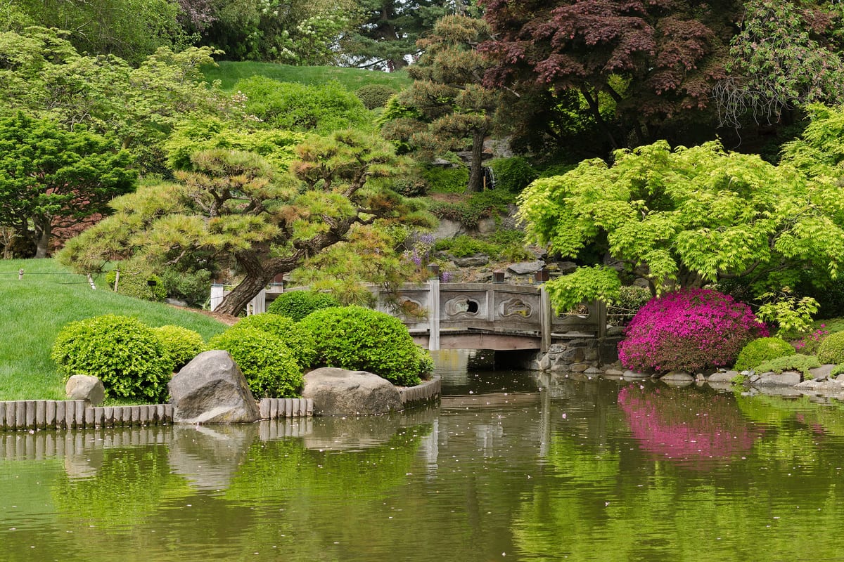Brooklyn, NY — Brooklyn Botanic Garden New York May 2015 panorama 2
