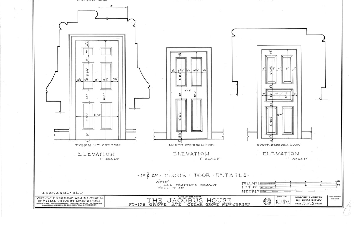 Cedar Grove, NJ — Jacobus House, 178 Grove Avenue, Cedar Grove, Essex County, NJ HABS NJ,7-CEGRO,1- (sheet 13 of 15)