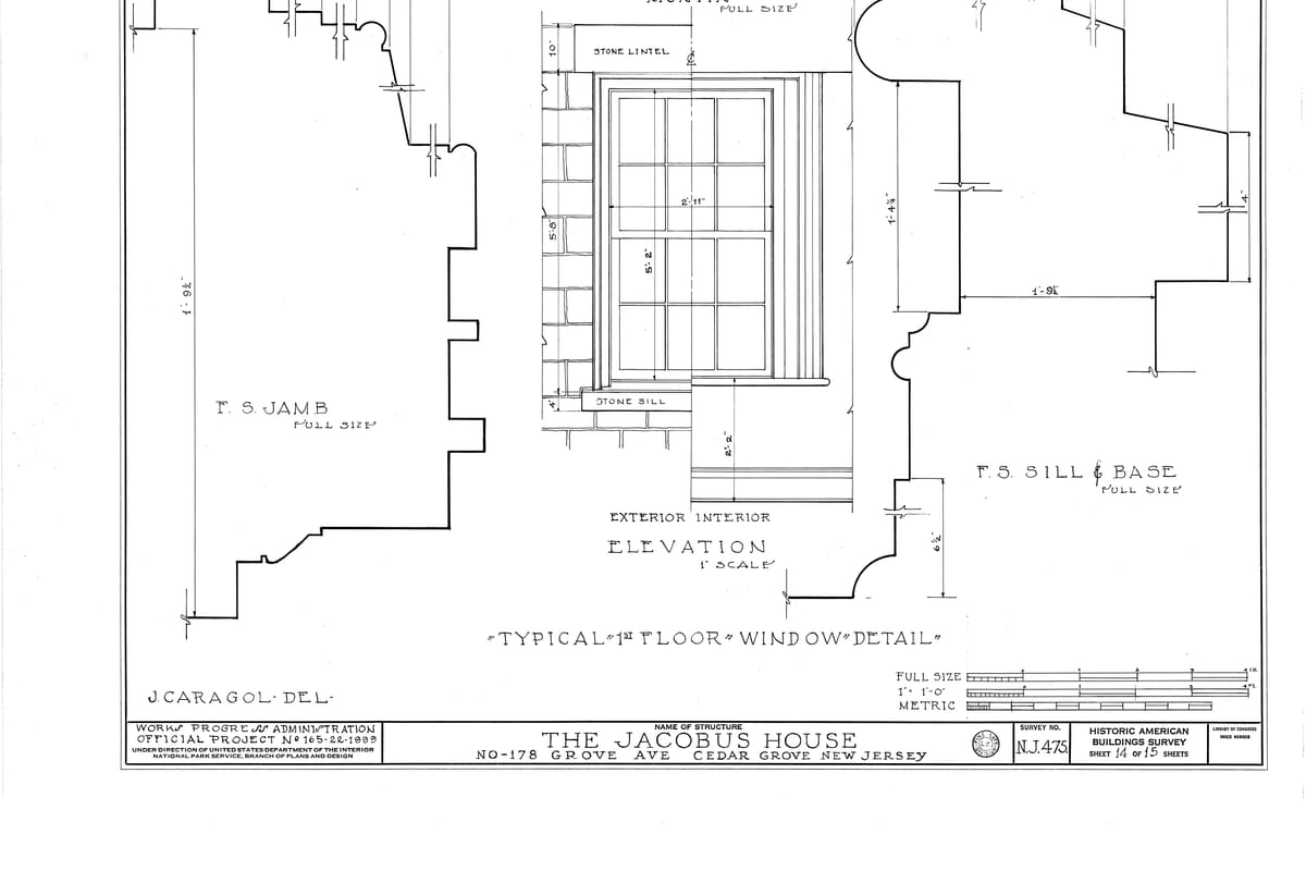 Cedar Grove, NJ — Jacobus House, 178 Grove Avenue, Cedar Grove, Essex County, NJ HABS NJ,7-CEGRO,1- (sheet 14 of 15)