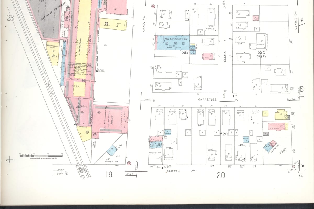 Clifton, NJ — Sanborn Fire Insurance Map from Clifton, Passaic County, New Jersey, 1952, Plate 0024