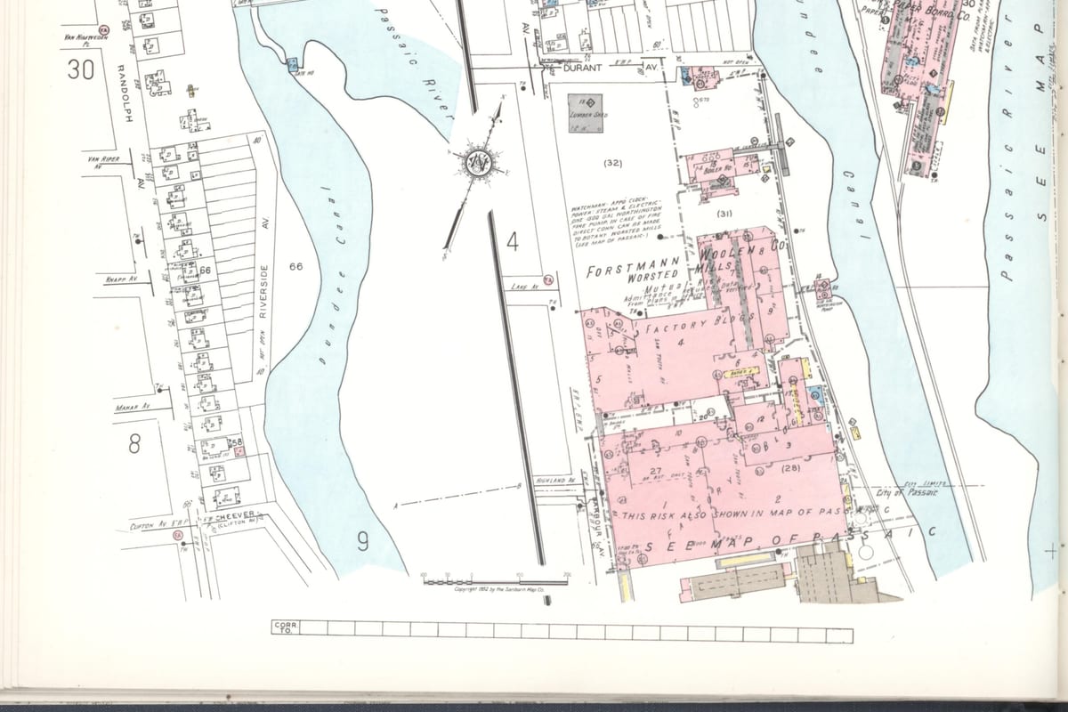 Clifton, NJ — Sanborn Fire Insurance Map from Clifton, Passaic County, New Jersey, 1952, Plate 0009