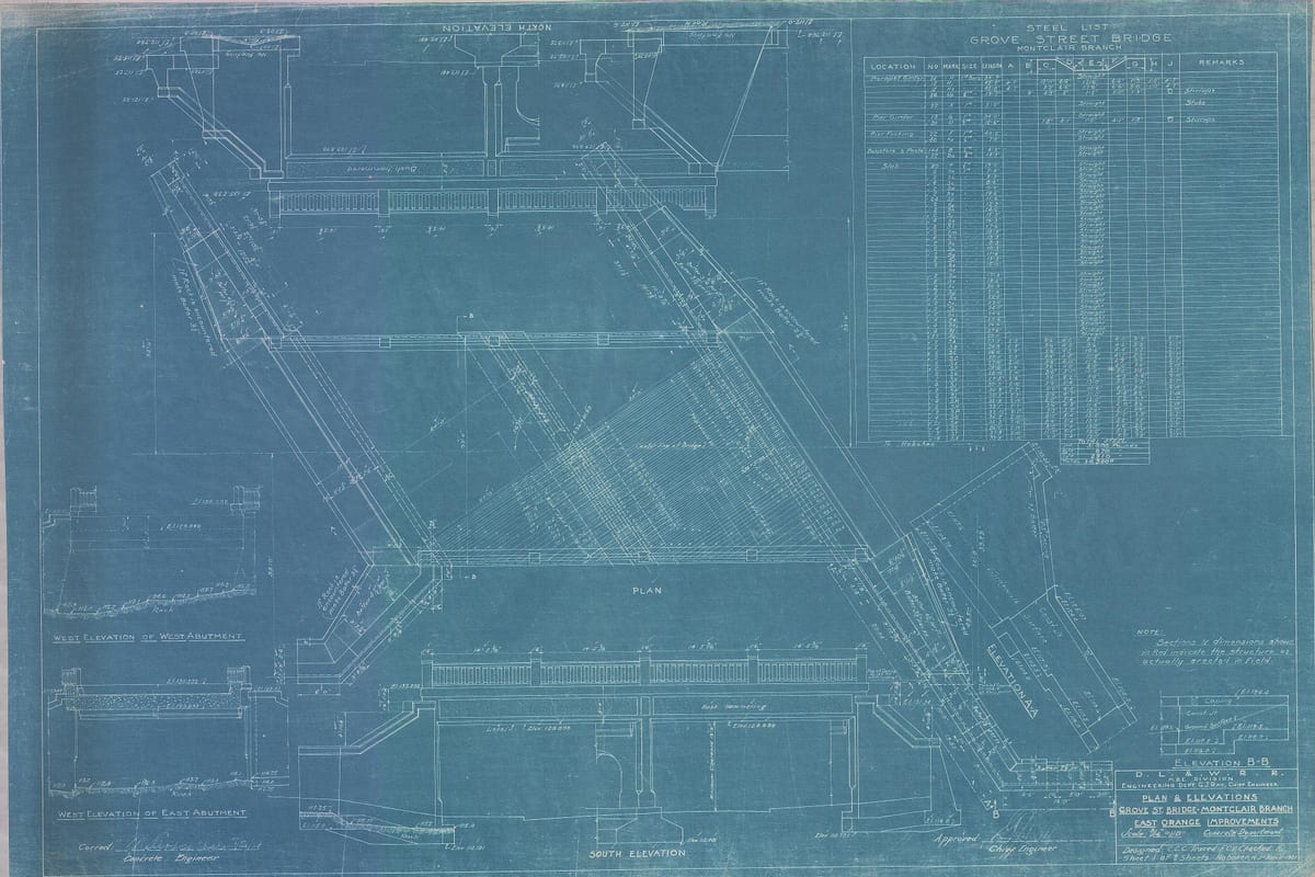 East Orange, NJ — File-20353.BL-East Orange, NJ--East Orange Improvements--Grove Street Bridge--Montclair Branch -1921- (2244ae8f-4aca-4146-ba16-4ae11f38aab2)