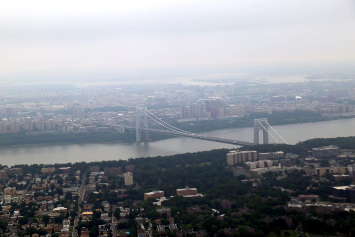 Englewood, NJ — Aerial view above Englewood, New Jersey