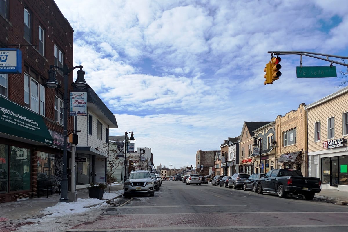 Garfield, NJ — Passaic Street wb from Palisade Avenue, Garfield, NJ, Jan. 2025