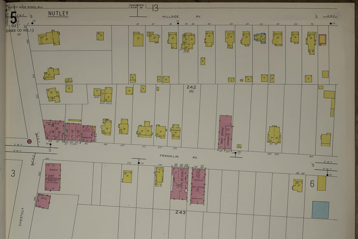 Glen Ridge, NJ — Sanborn Fire Insurance Map from Nutley-Glen Ridge, Essex County, New Jersey, 1938, Plate 0005