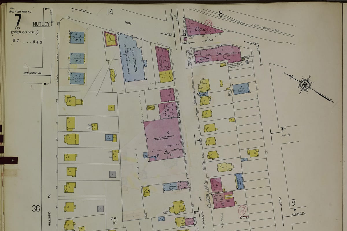 Glen Ridge, NJ — Sanborn Fire Insurance Map from Nutley-Glen Ridge, Essex County, New Jersey, 1950, Plate 0007