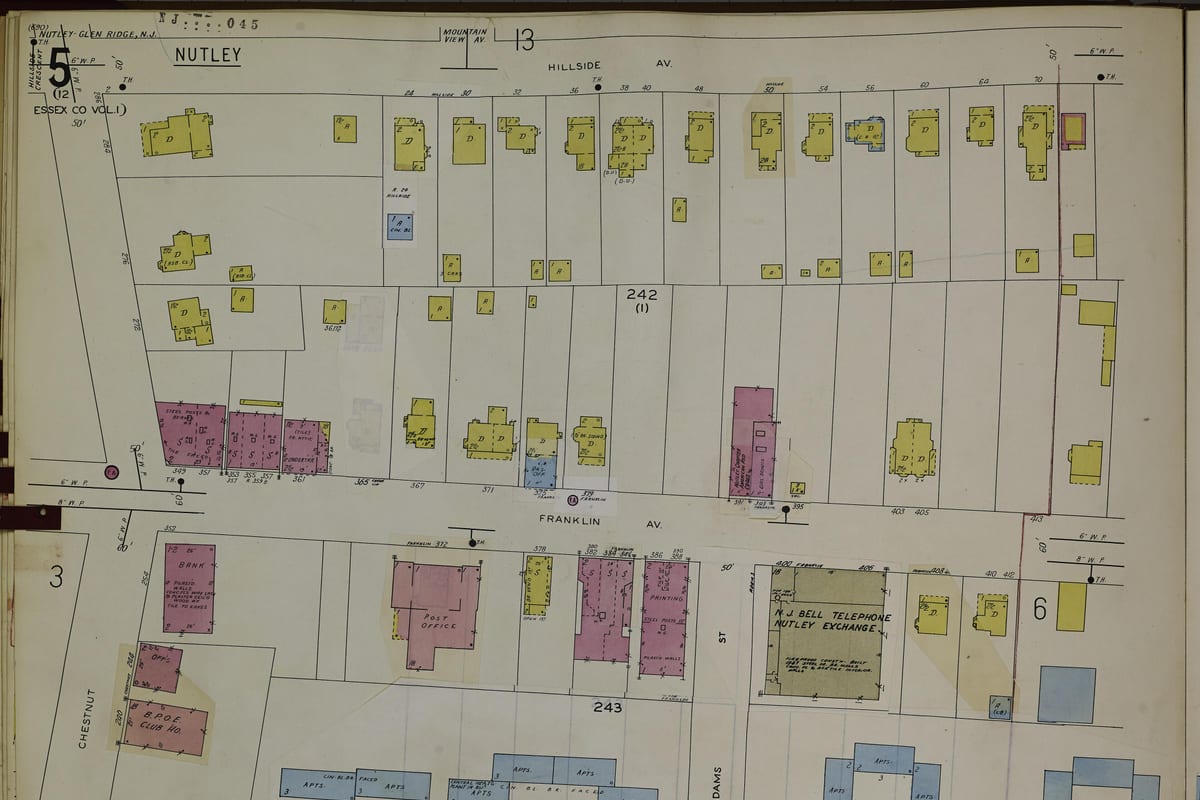 Glen Ridge, NJ — Sanborn Fire Insurance Map from Nutley-Glen Ridge, Essex County, New Jersey, 1950, Plate 0005