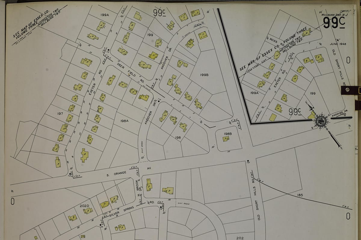 Millburn, NJ — Sanborn Fire Insurance Map from Millburn Township, Essex County, New Jersey, 1950, Plate 0099C