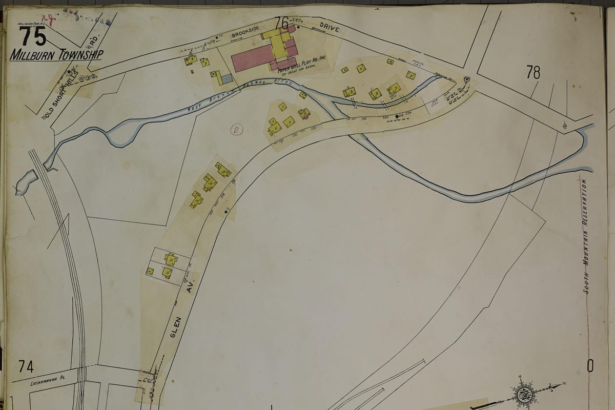 Millburn, NJ — Sanborn Fire Insurance Map from Millburn Township, Essex County, New Jersey, 1950, Plate 0075