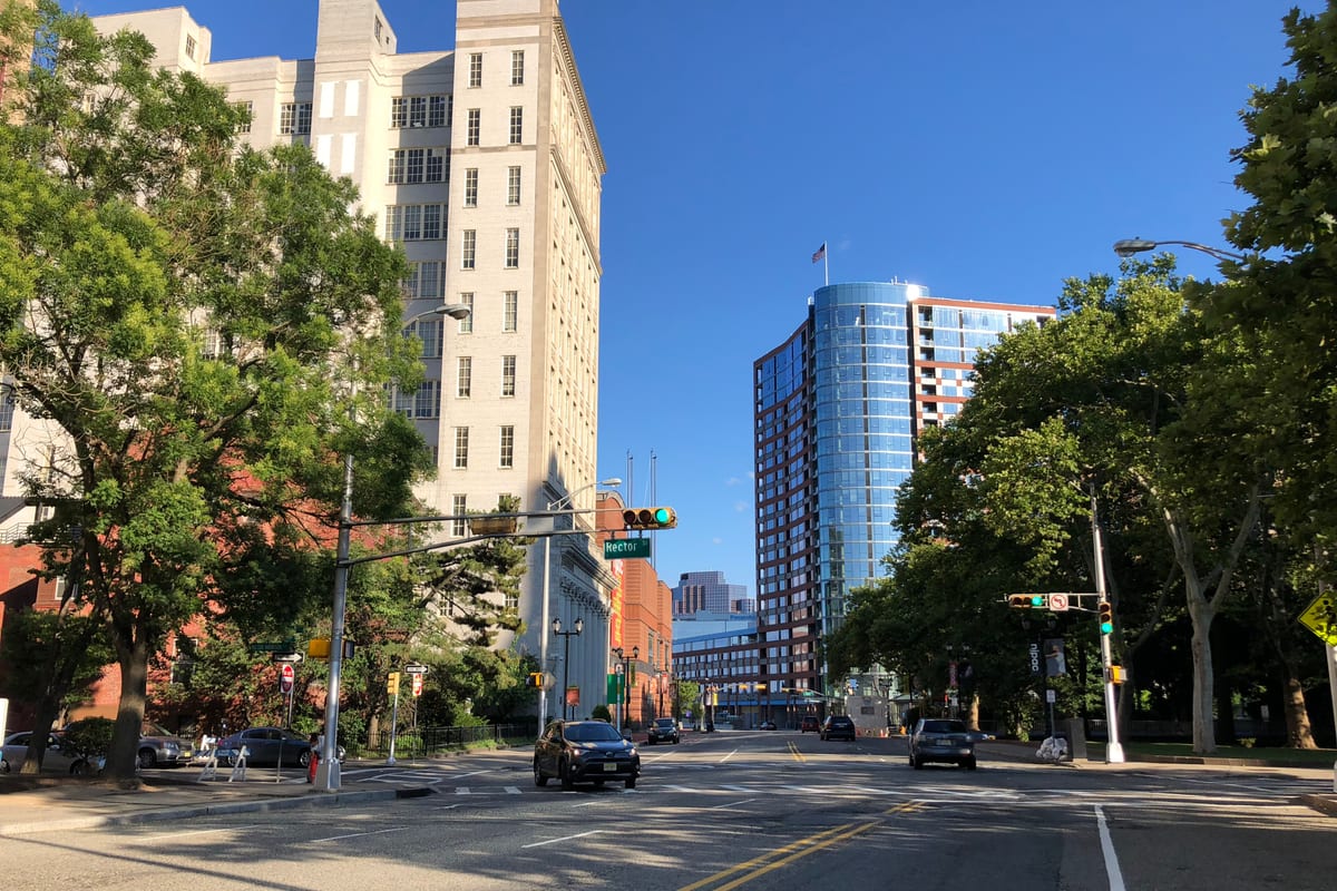 Newark, NJ — 2018-07-18 18 27 49 View east along Essex County Route 508 (Park Place) at Rector Street in Newark, Essex County, New Jersey