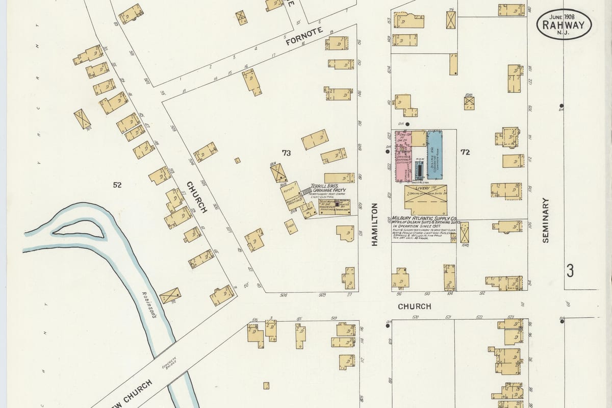 Rahway, NJ — Sanborn Fire Insurance Map from Rahway, Union County, New Jersey, 1908, Plate 0005