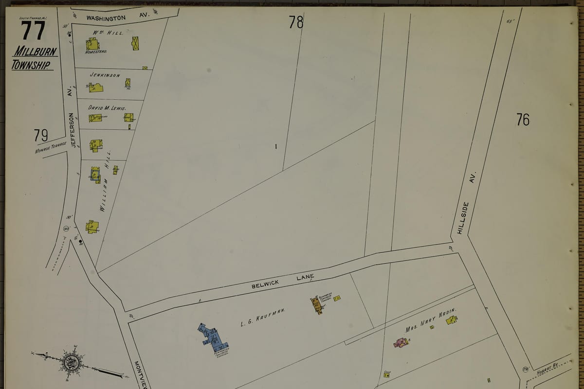 South Orange, NJ — Sanborn Fire Insurance Map from South Orange Village, Essex County, New Jersey, 1912, Plate 0077
