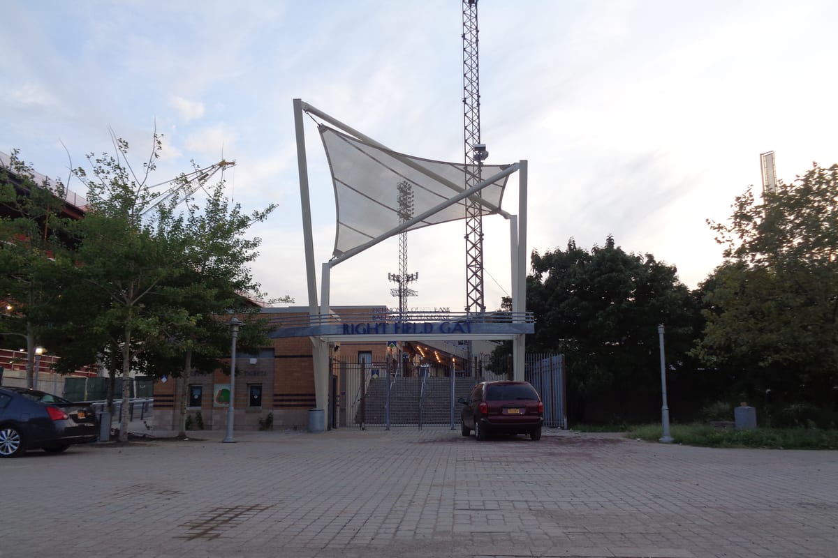 Staten Island, NY — Right field gate, Richmond County Bank Ballpark, Staten Island, New York - 08-27-17